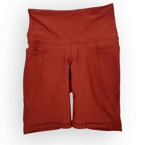 Old Navy terracotta Orange PowerSoft High Rise Biker Shorts Go Dry XS